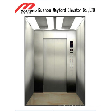 Ascenseur de passager de miroir d&#39;acier inoxydable de luxe avec la machine Roomless